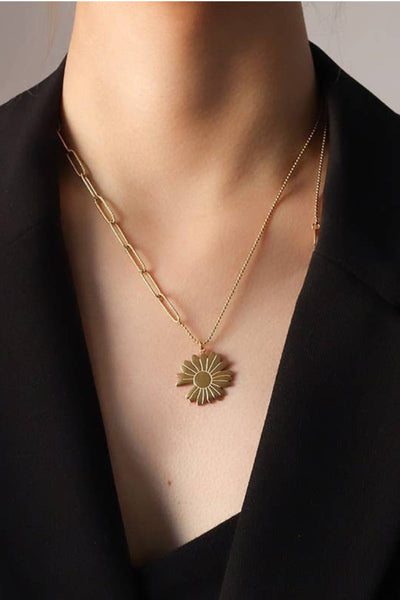 18K Gold Sunflower Choker Necklace - LK’s Boutique