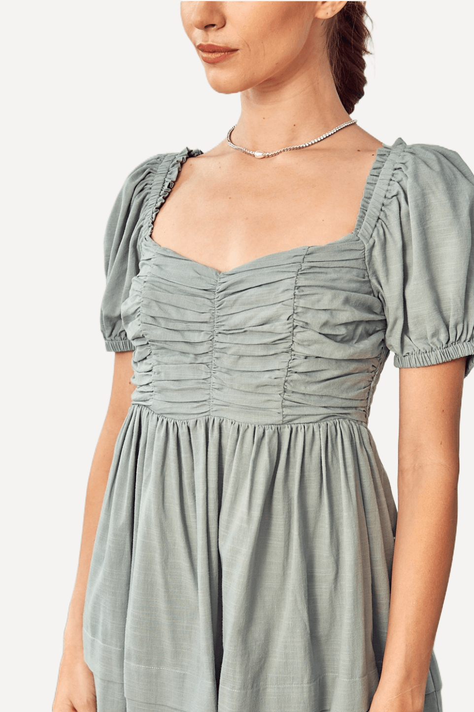 Puff Sleeve Ruched Dress - LK’s Boutique