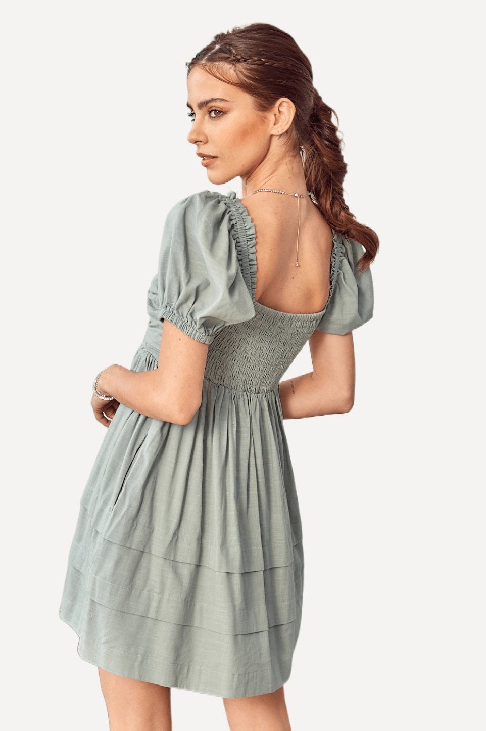 Puff Sleeve Ruched Dress - LK’s Boutique