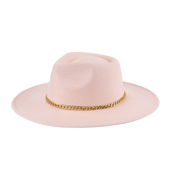 pink wide brim fedora