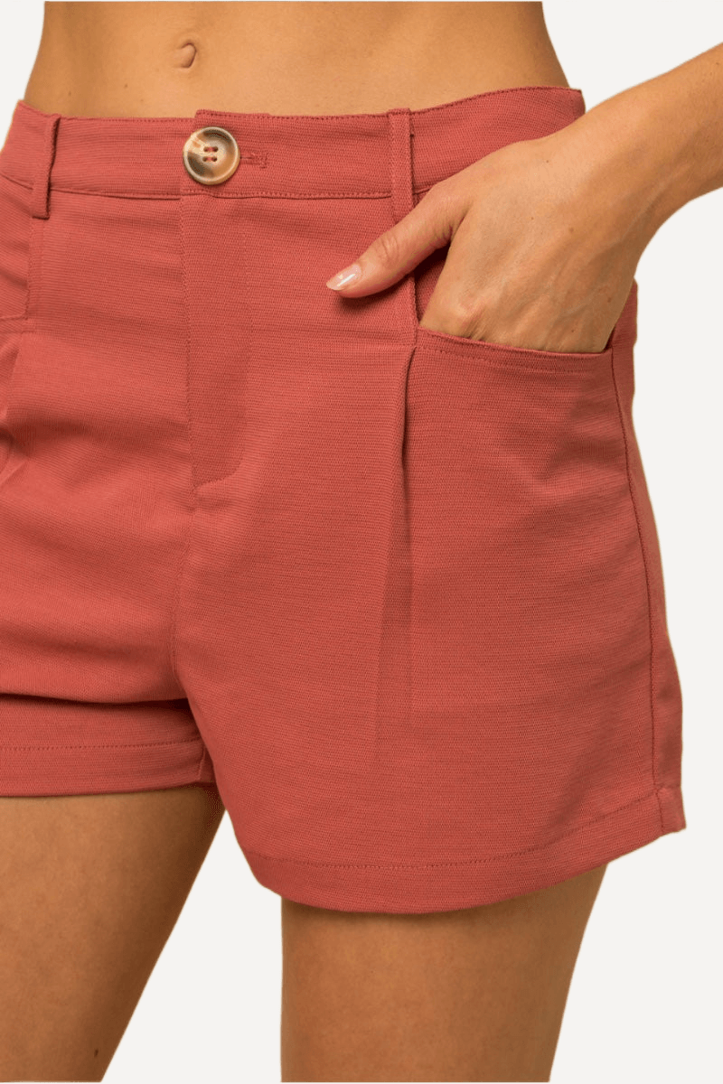 Pleated Shorts in Coral - LK’s Boutique