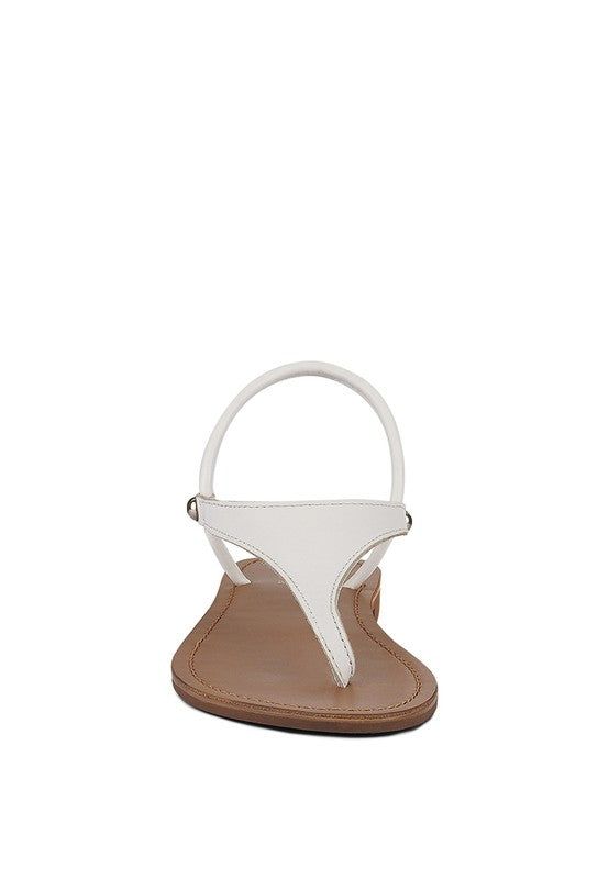 white thing leather sandal