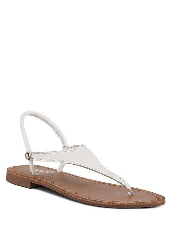 white leather sandal, white thong sandal