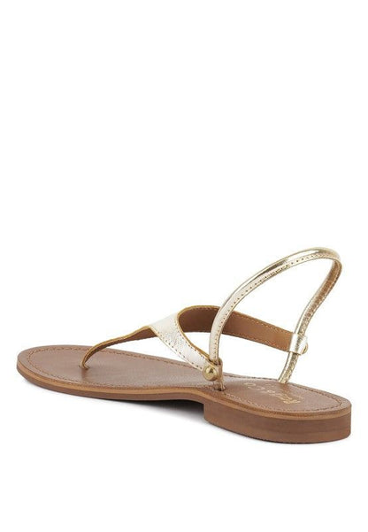 Leather Flat Thong Sandals - LK’s Boutique