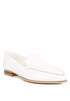 white leather loafer
