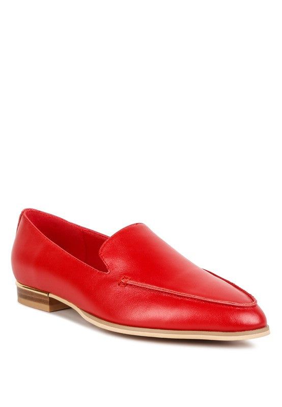 red leather loafer