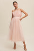 weeding party dress, Paper Bag Tulle Maxi Dress