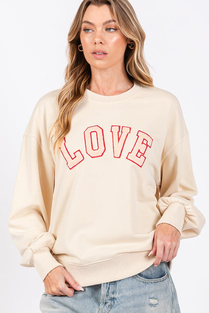 Love Embroidery Sweatshirt