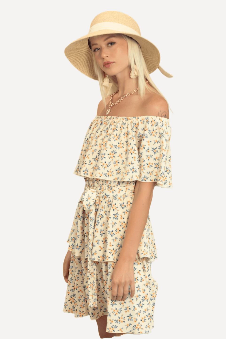 Off Shoulder Layered Dress - LK’s Boutique