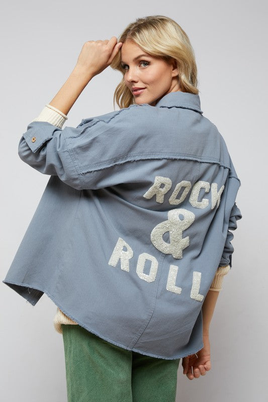 blue Sequin Shacket - Rock &amp; Roll