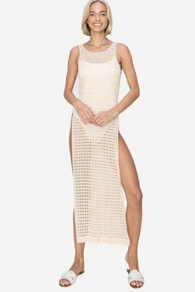 Crochet Dress Cover Up, open knit cover up dress, women beach dress cover up