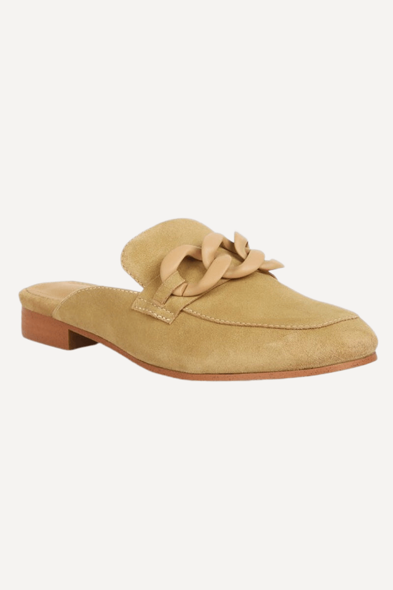 Chunky Chain Suede Slip On Loafers - LK’s Boutique