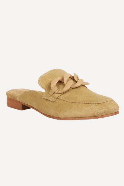 Chunky Chain Suede Slip On Loafers - LK’s Boutique