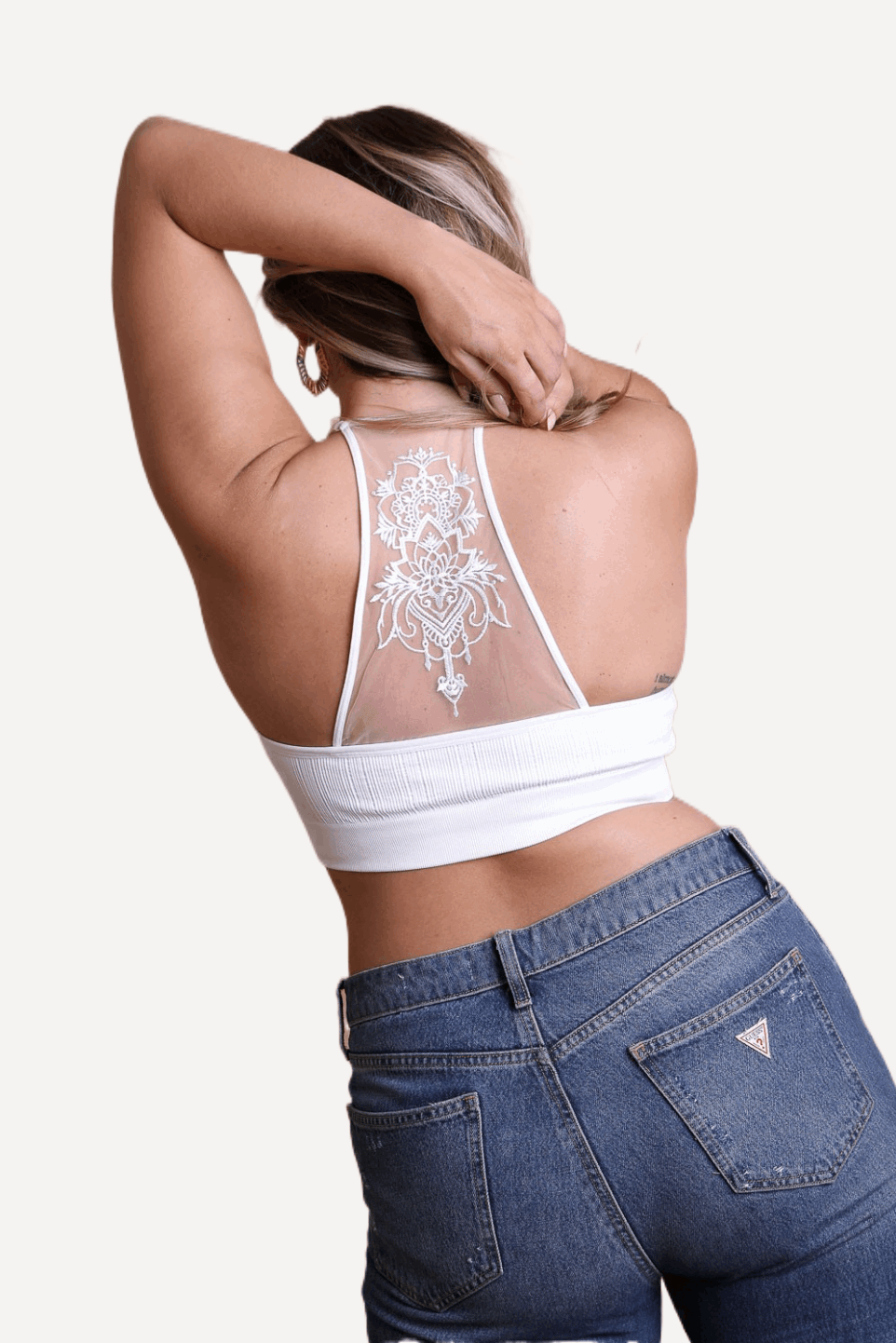 Embroidered Mesh Racerback Bralette 1-3X - LK’s Boutique