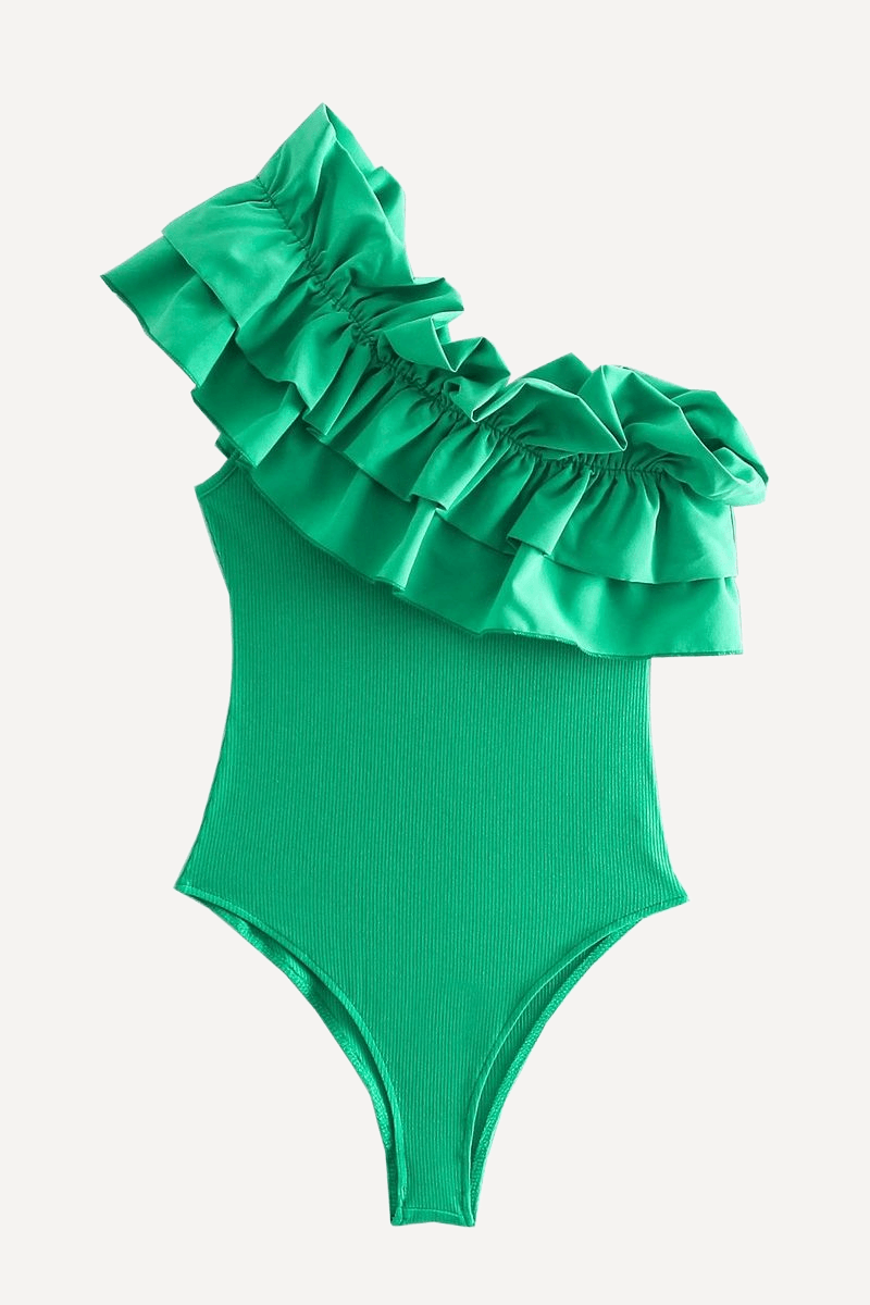 Green Ruffled Bodysuit - LK’s Boutique