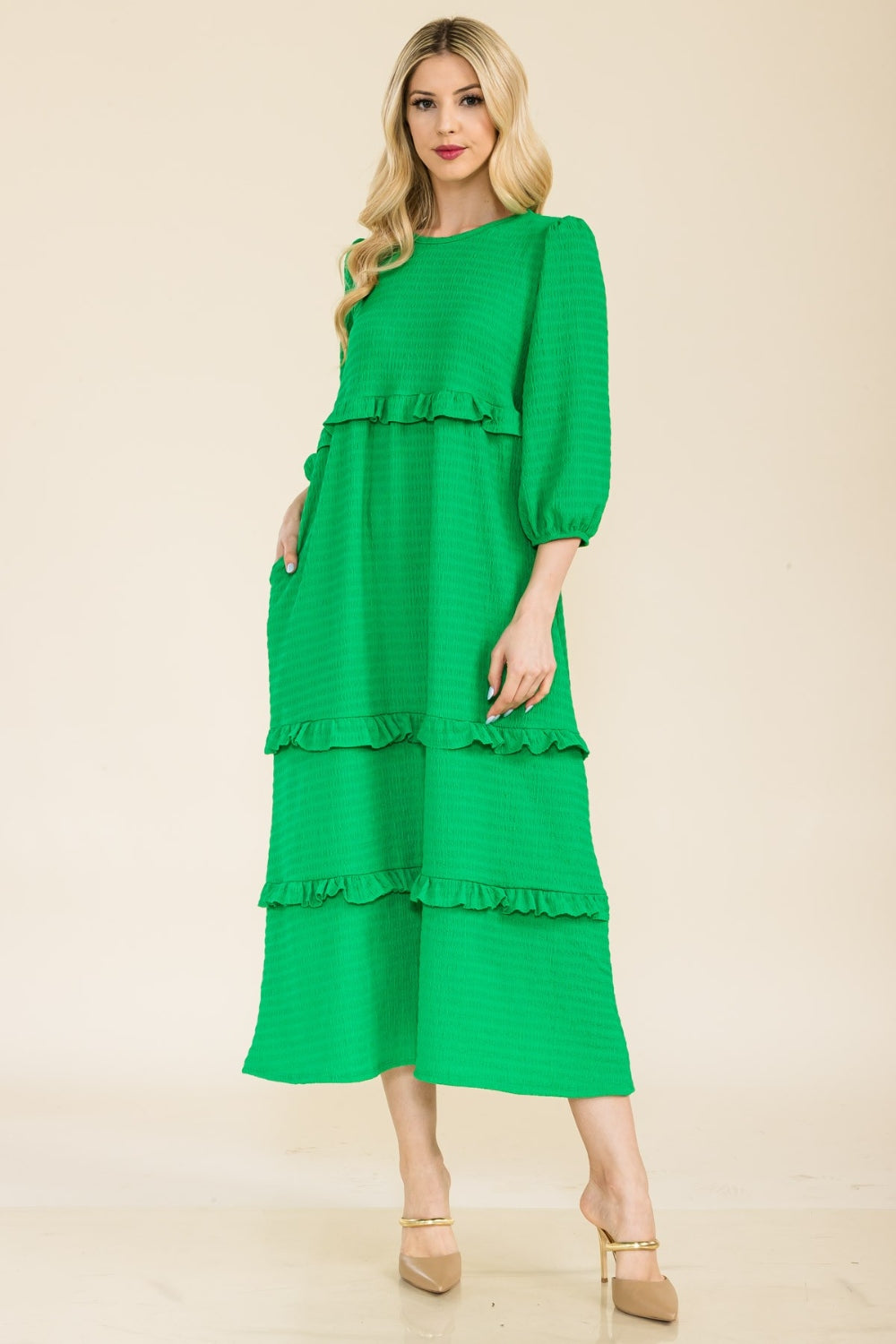 Tiered-Ruffle Maxi Dress