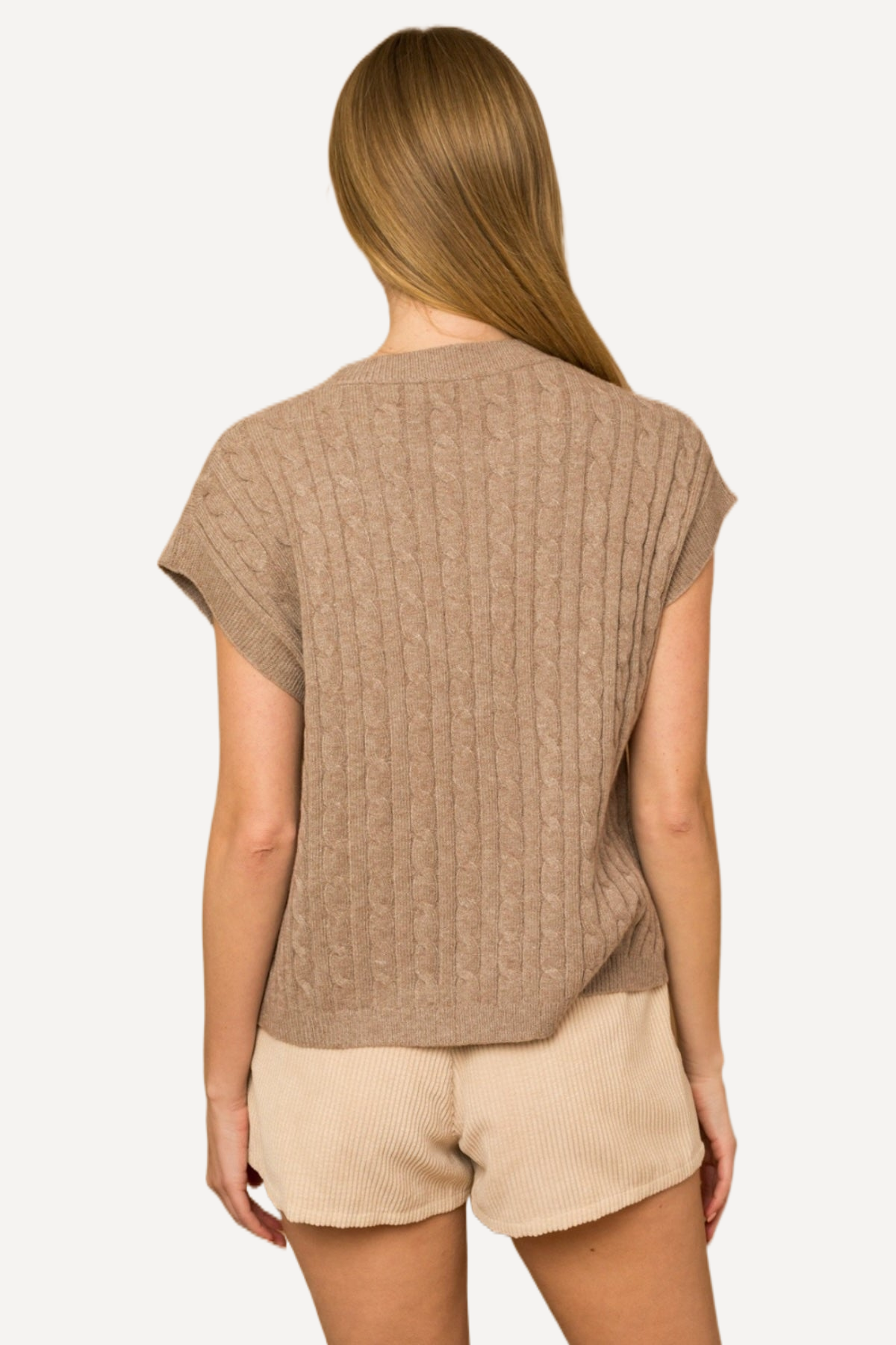 Cable Knit Short Sleeve Top