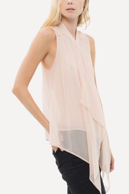 pink Silk Drape Blouse