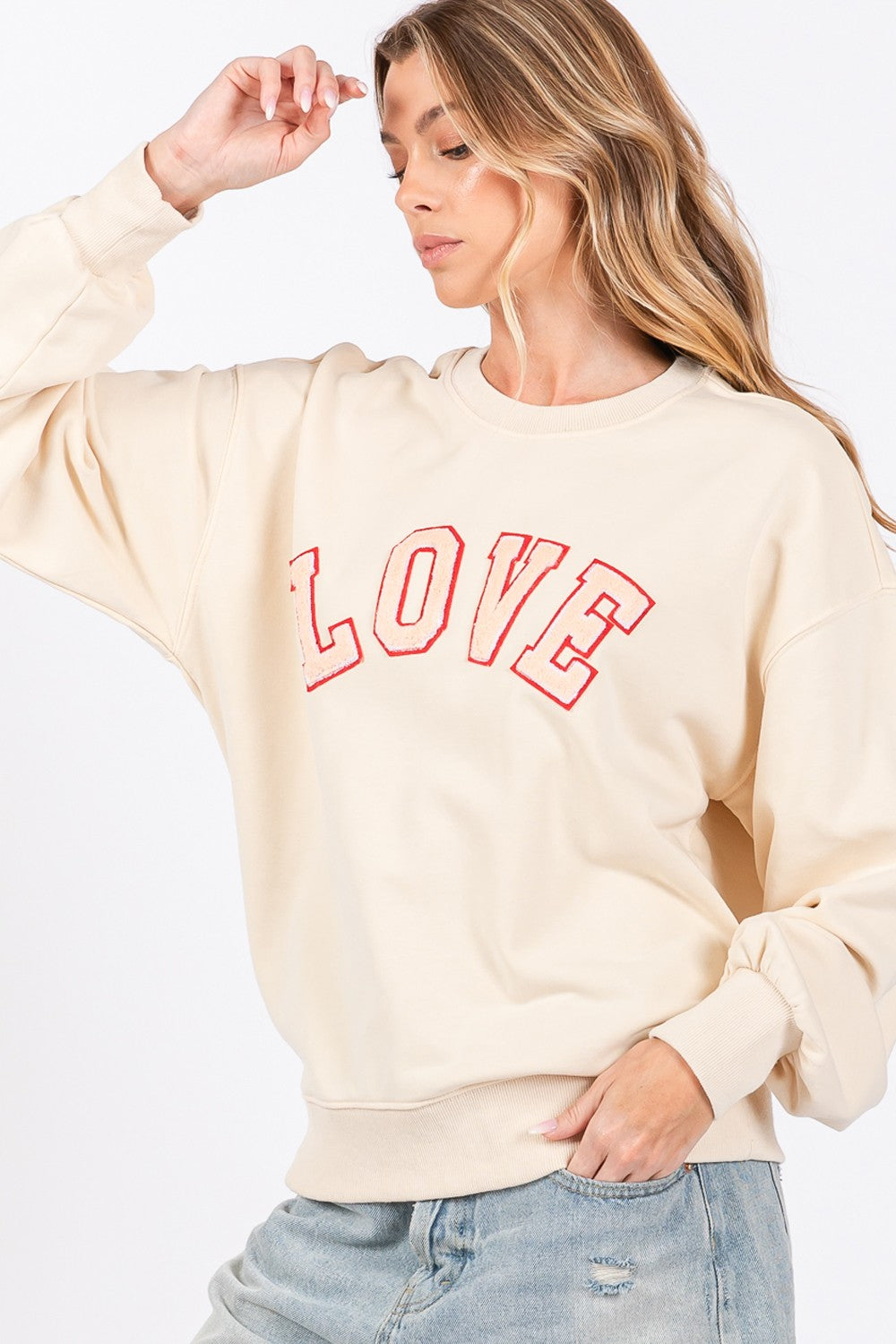 Love Embroidery Sweatshirt