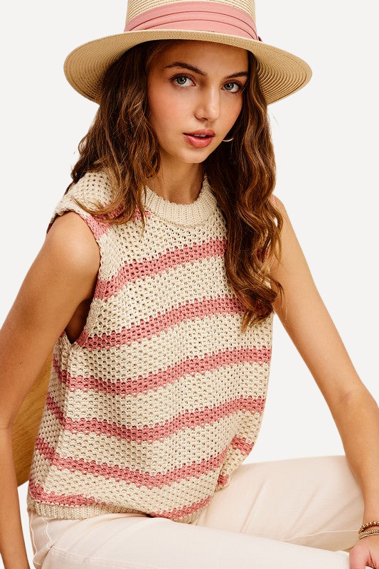 Crochet Sleeveless Top - Striped