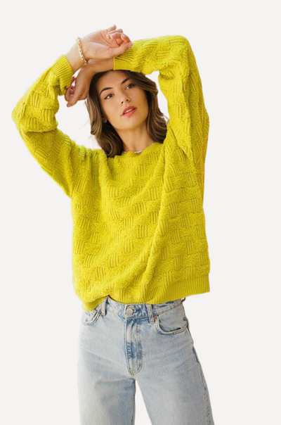 Basket Weaved Sweater - LK’s Boutique