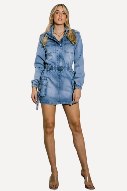 women mini denim dress, mini jean dress