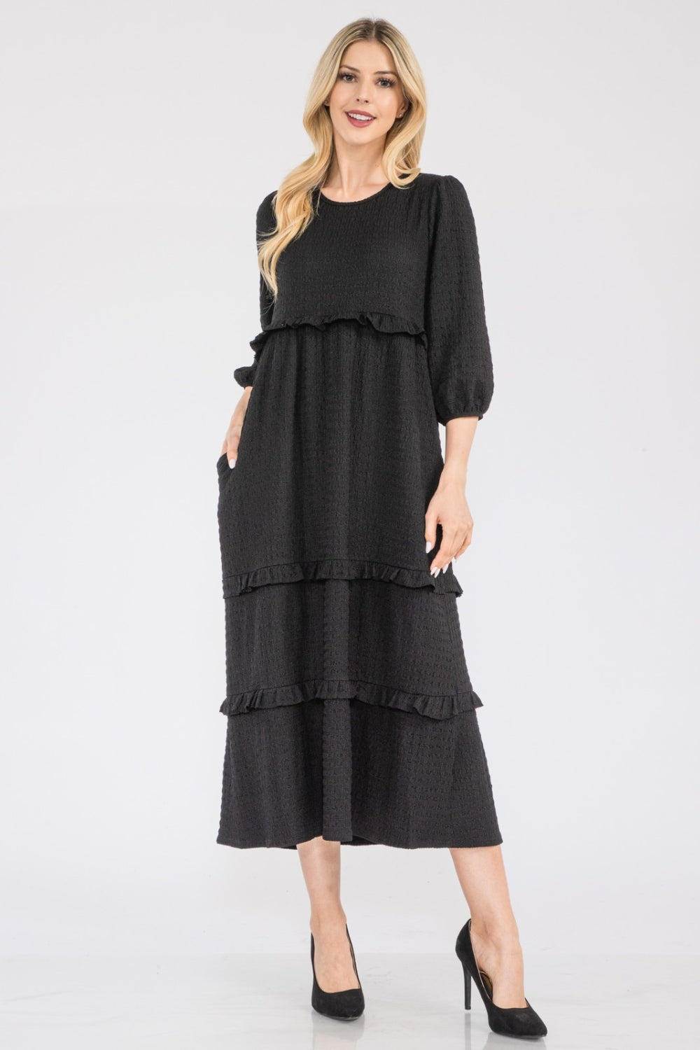 Tiered-Ruffle Maxi Dress