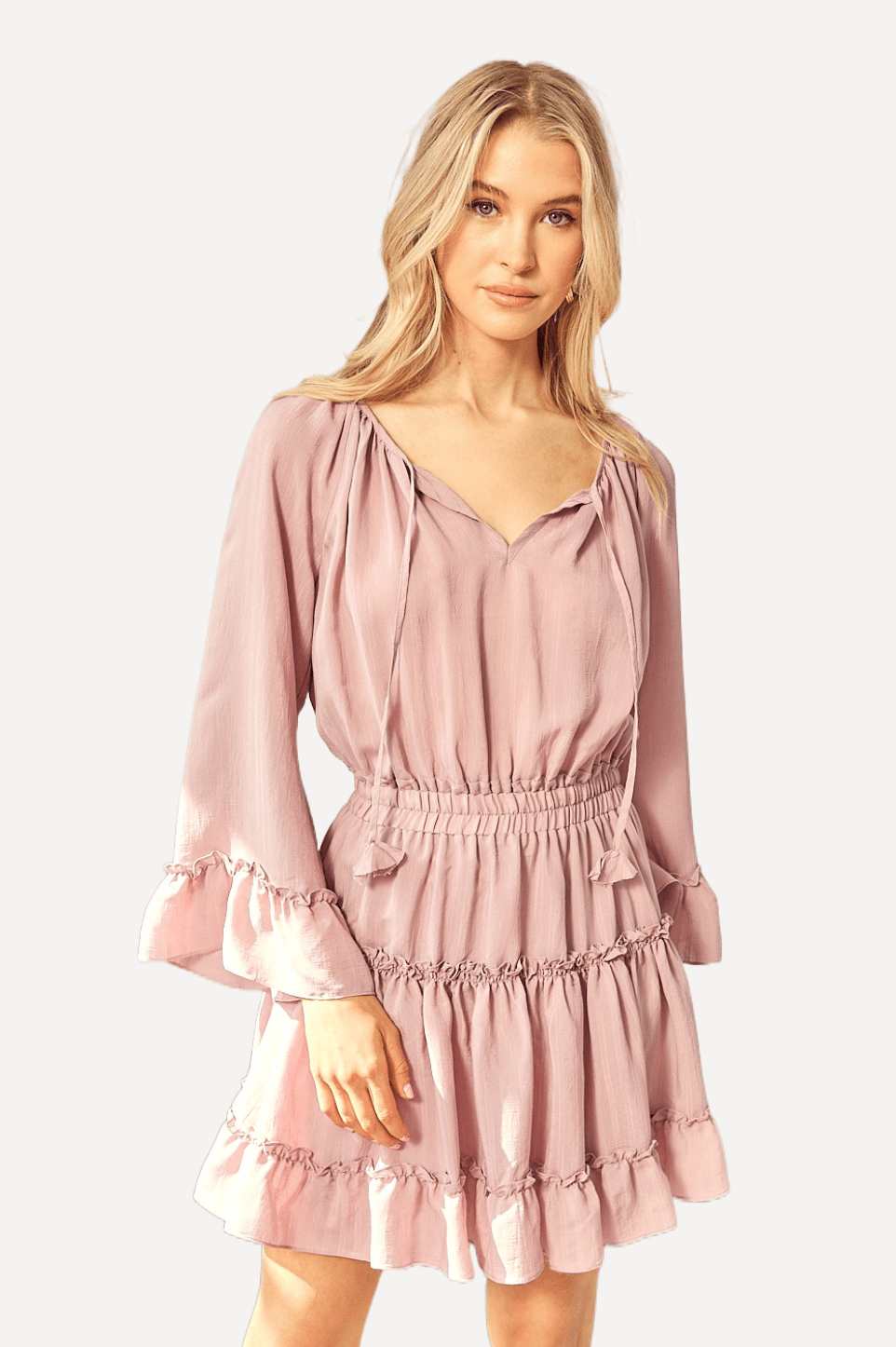 Long Sleeve Ruffled Mini Dress - LK’s Boutique