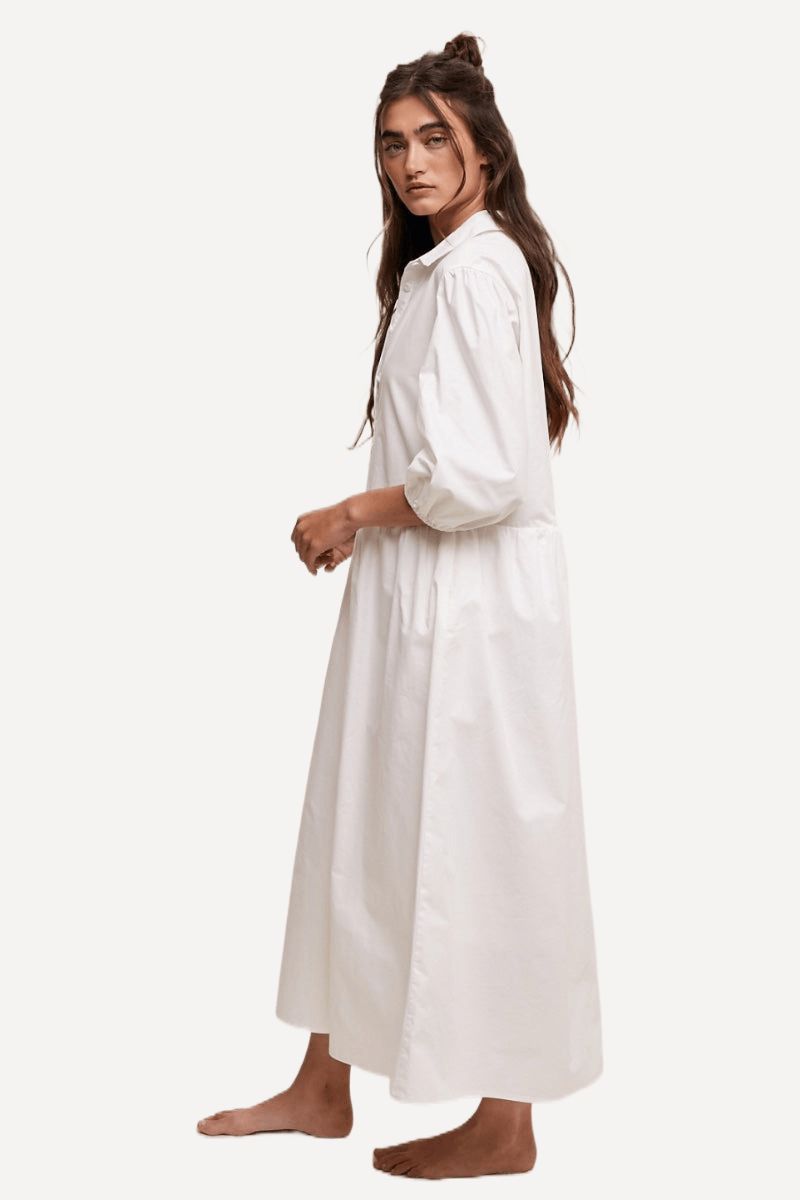 oversized white dress, cotton dress