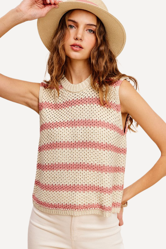 Crochet Sleeveless Top - Striped