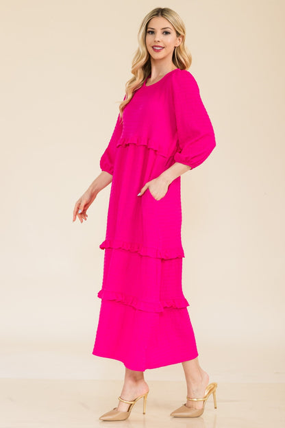 Tiered-Ruffle Maxi Dress