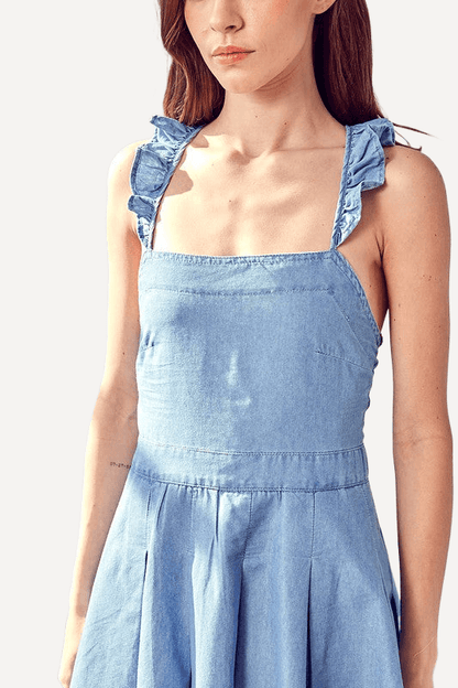 Juniors Denim Mini Dress - LK’s Boutique