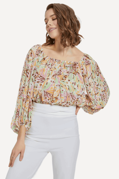 Pink floral Cold Shoulder Top - LK’s Boutique