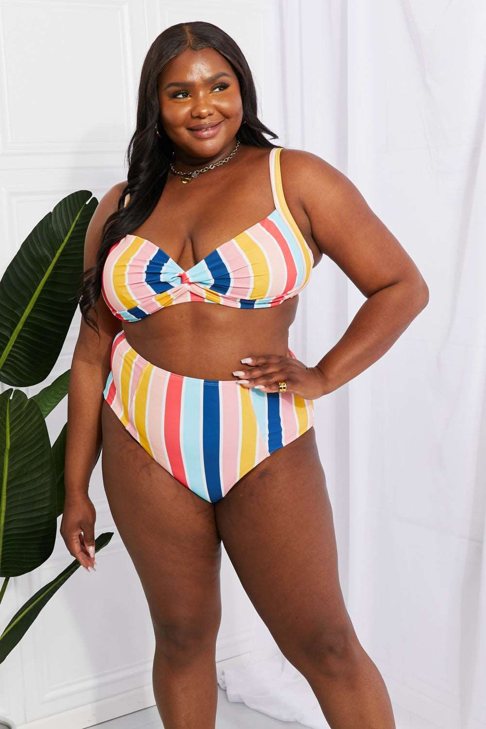 Candy Stripe High-Rise Bikini