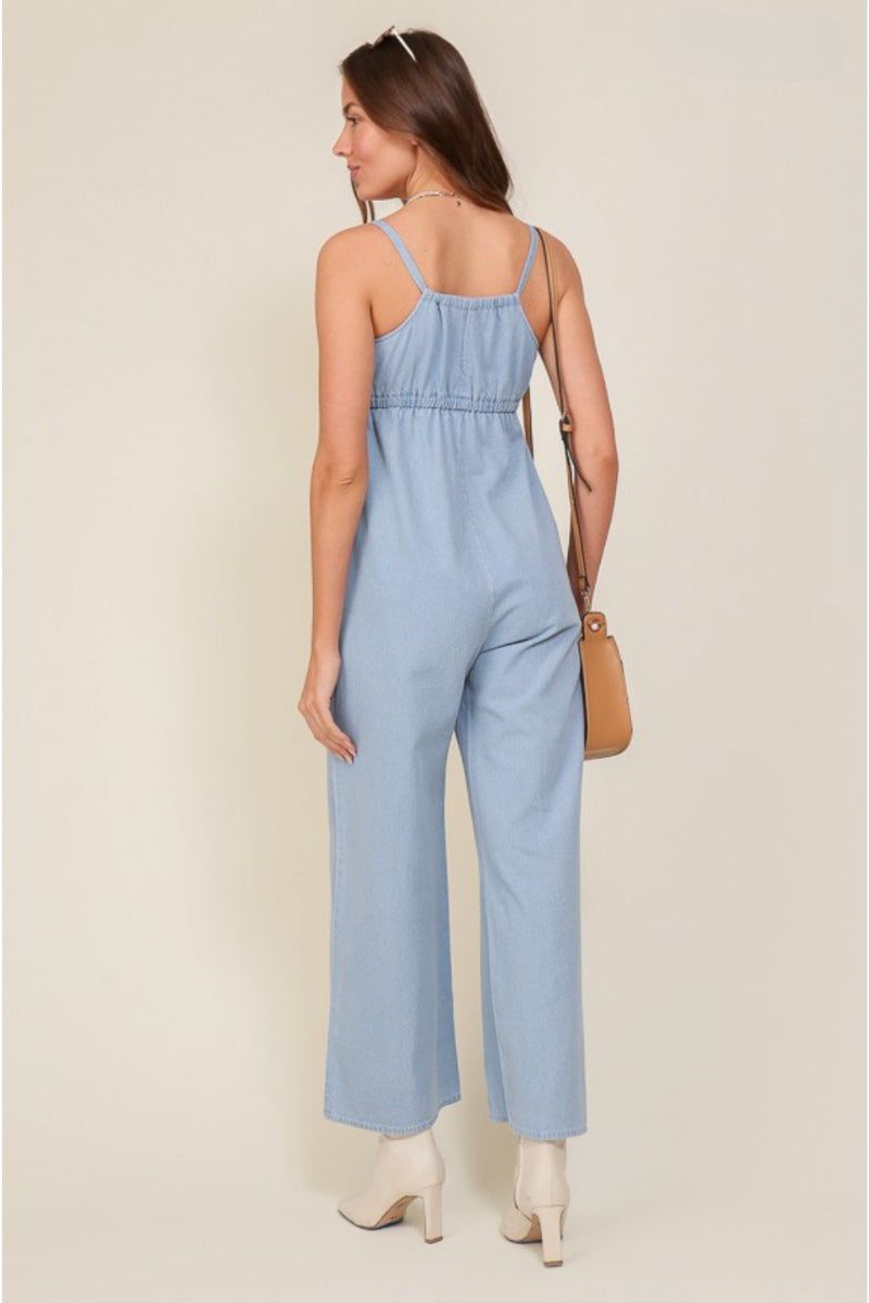 Sleeveless Denim Jumpsuit - LK’s Boutique