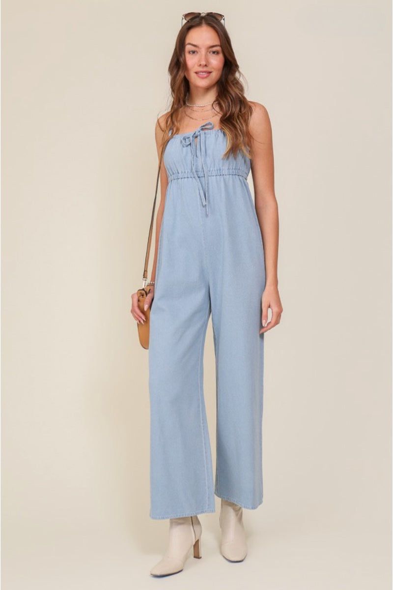 Sleeveless Denim Jumpsuit - LK’s Boutique