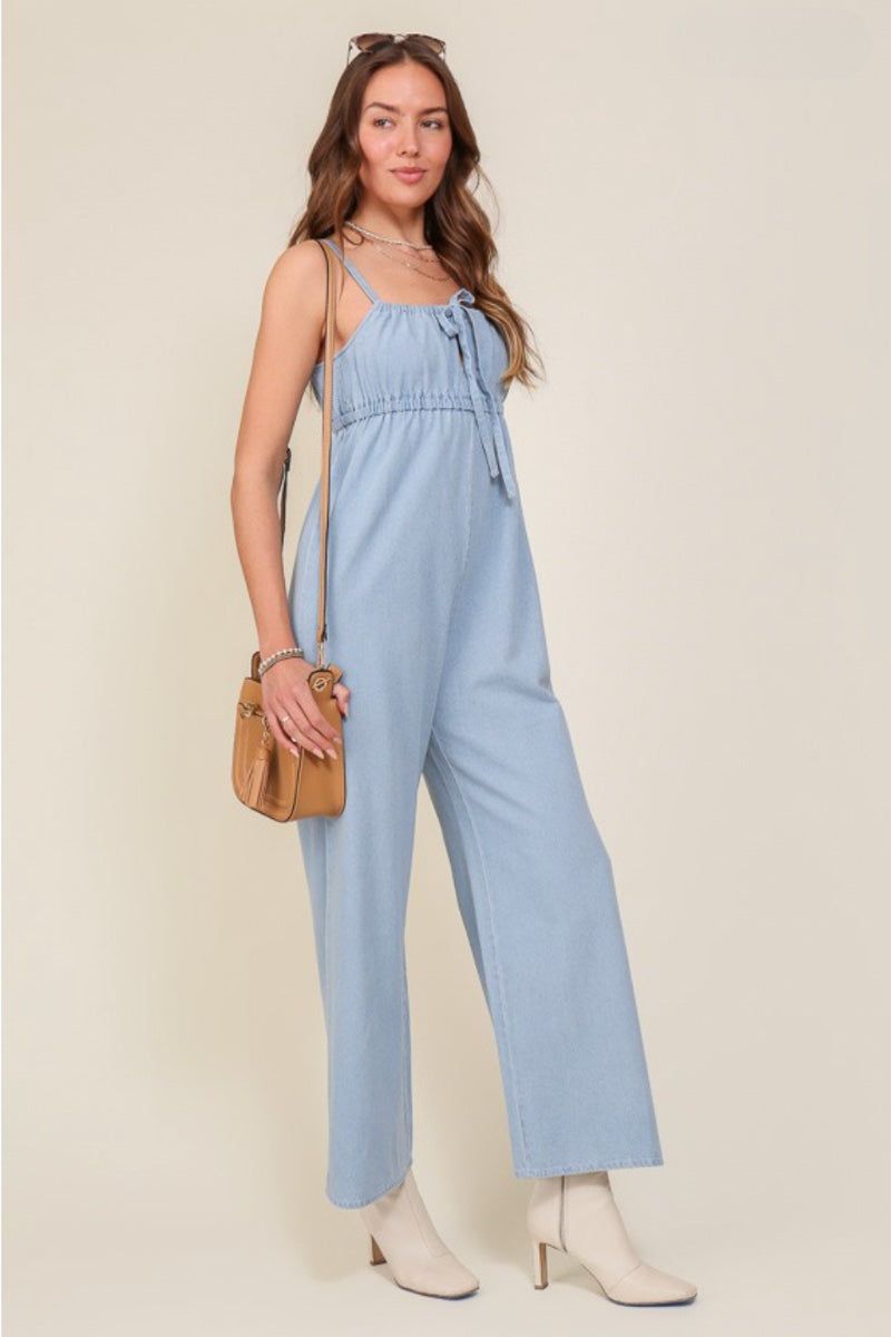 blue jean jumpsuit