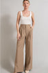 womens tan pleated pants