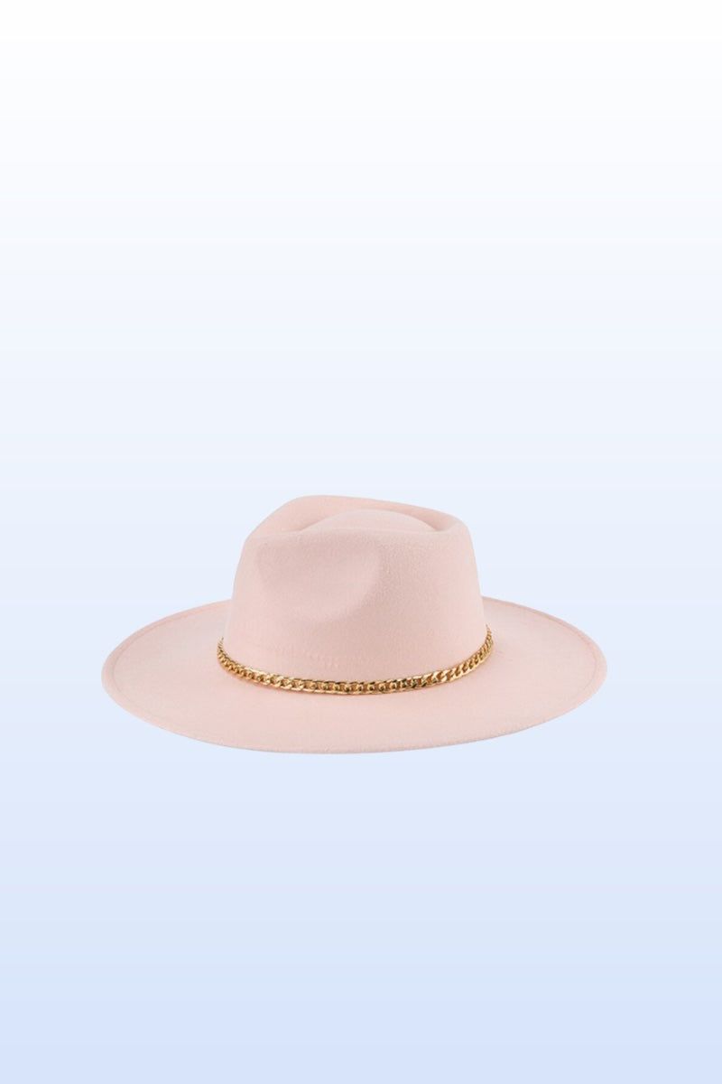 pink chain fedora