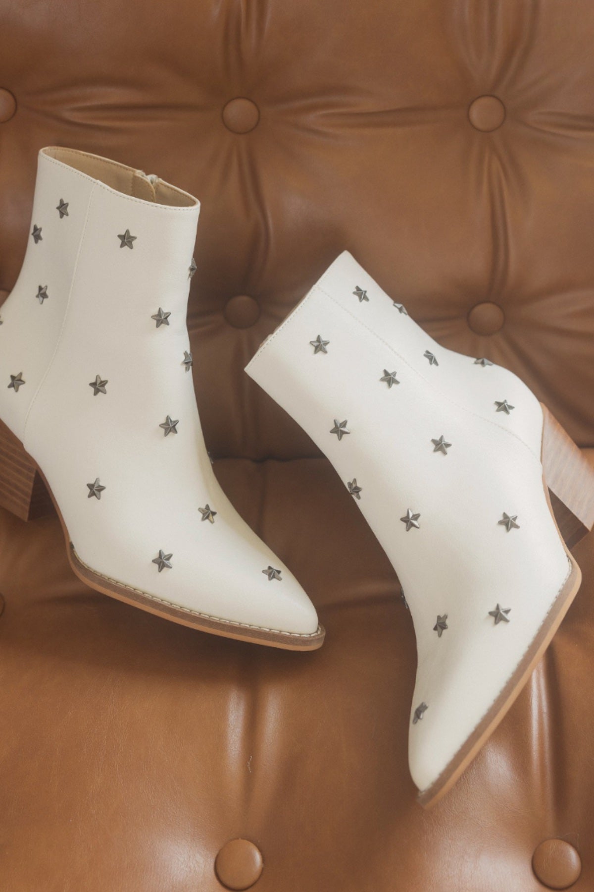 white ankle wester boots