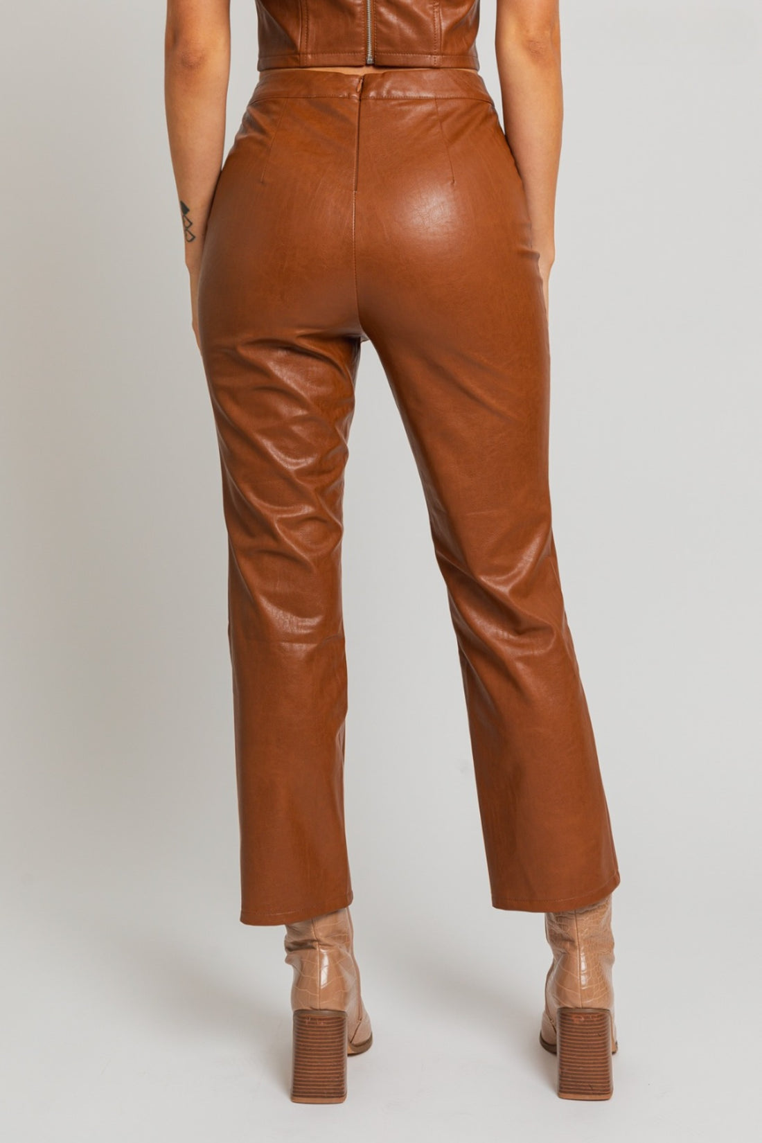 tan leather pants