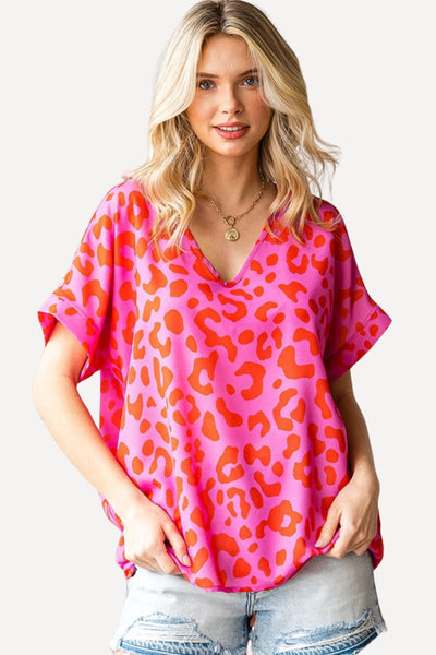 spring fashion women, womens animal print top, pink leopard top, blouse, 2024 fashion