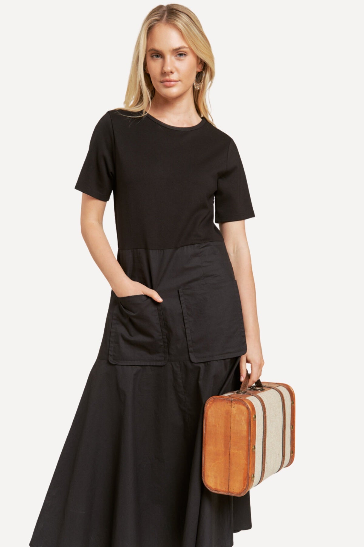 travel women dress, short sleeve black dress, The Traveler Maxi Dress women 