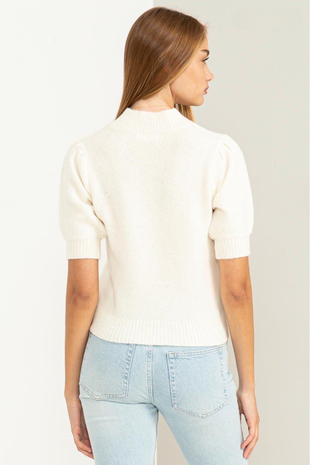 Puff Sleeve Knit Top - LK’s Boutique