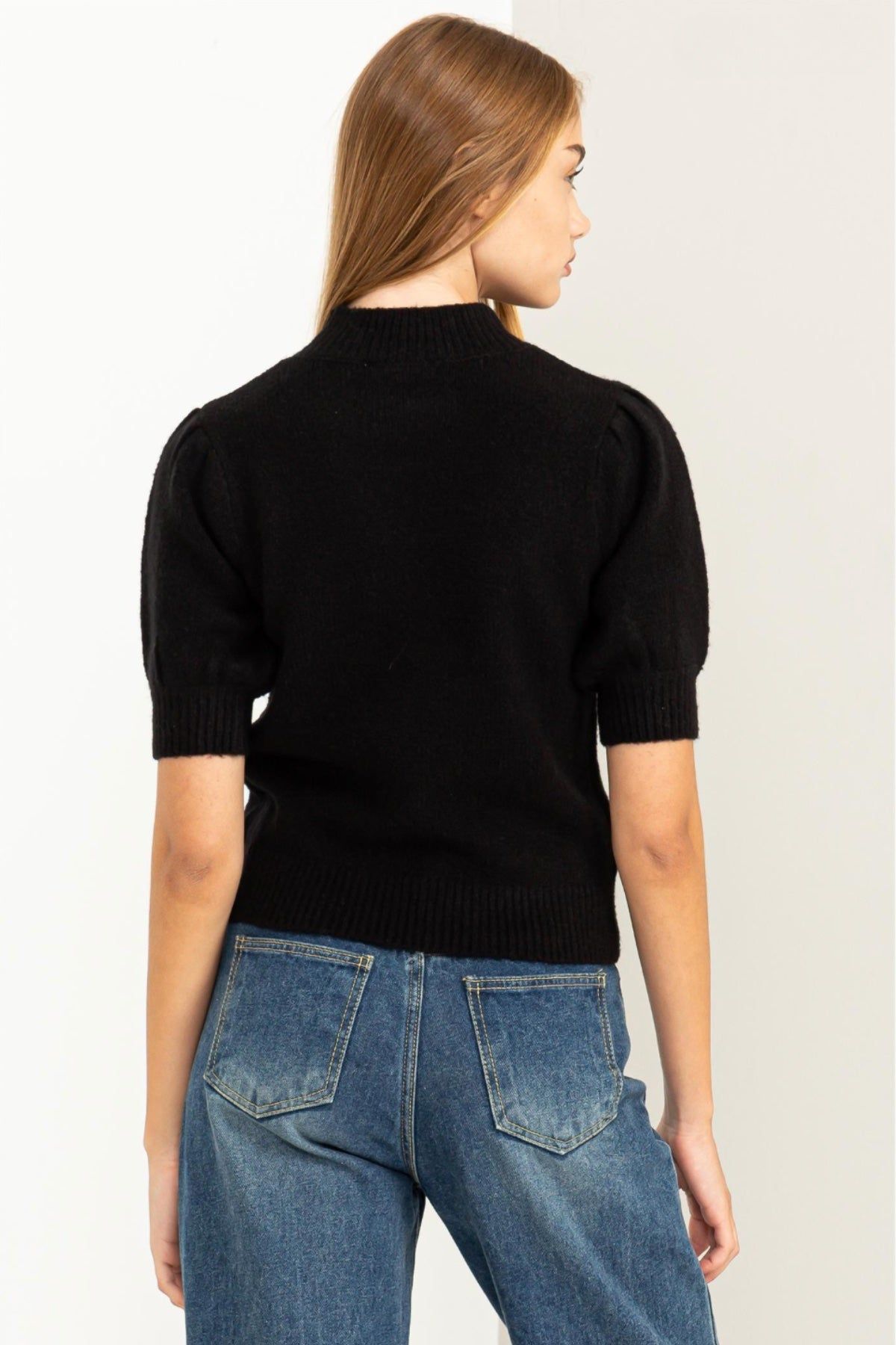 Puff Sleeve Knit Top - LK’s Boutique