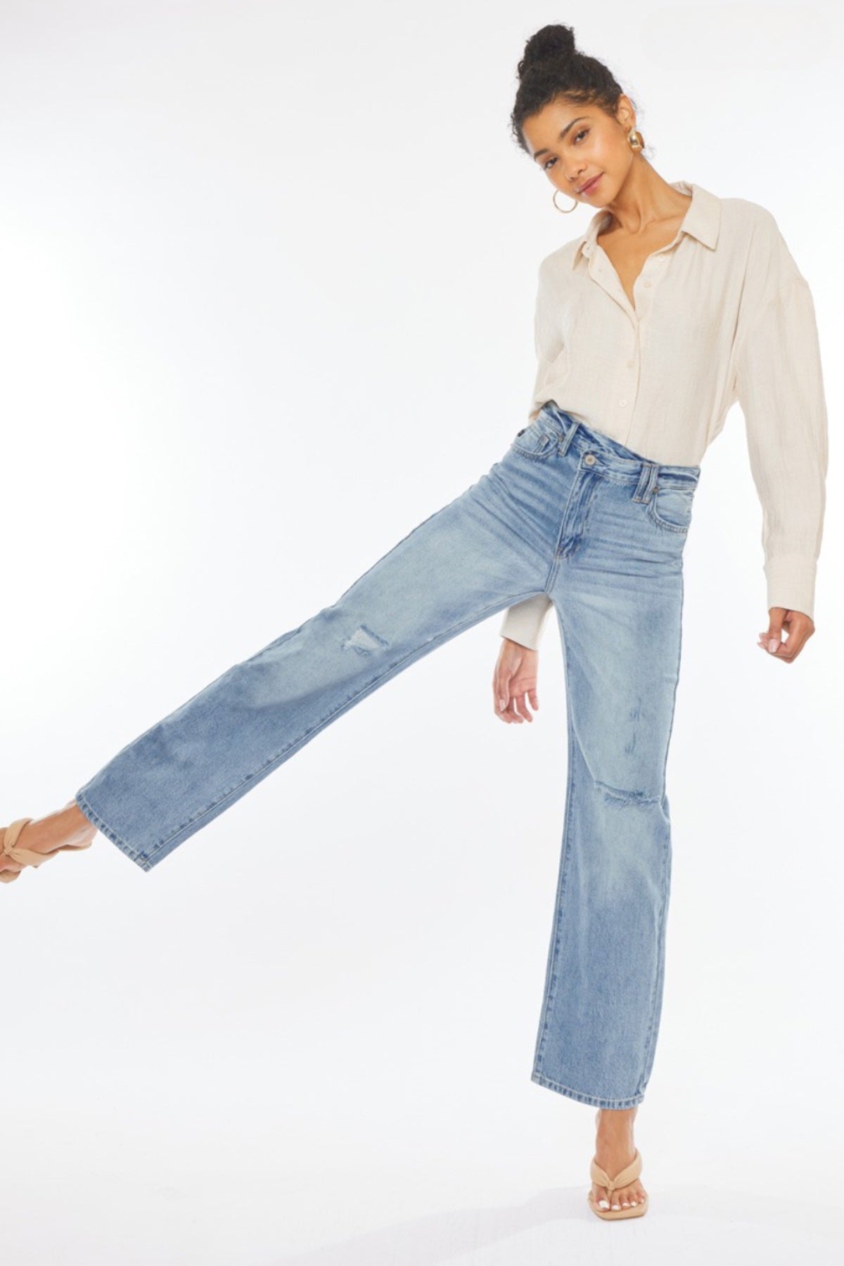 Wide Leg Straight Jeans
