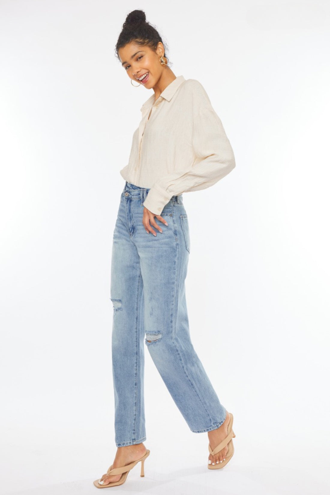 Wide Leg Straight Jeans