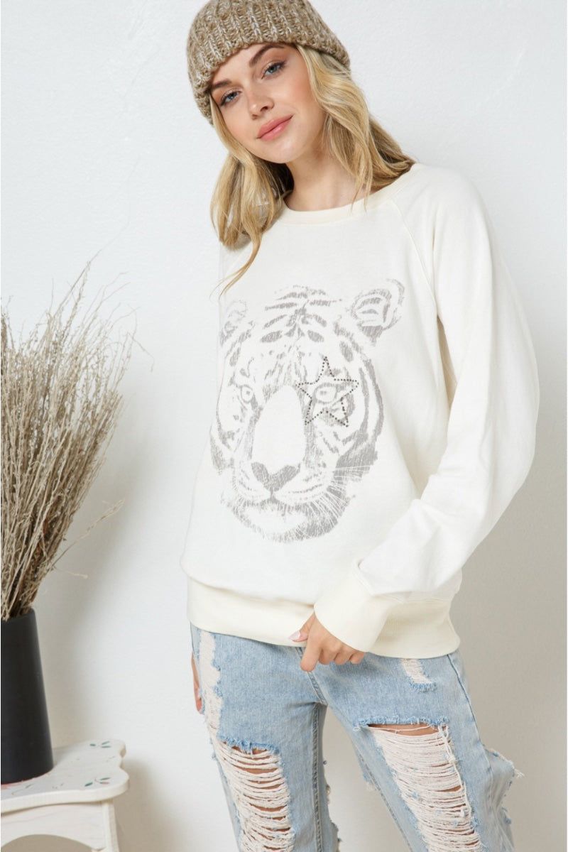 white French Terry Graphic Sweatshirt