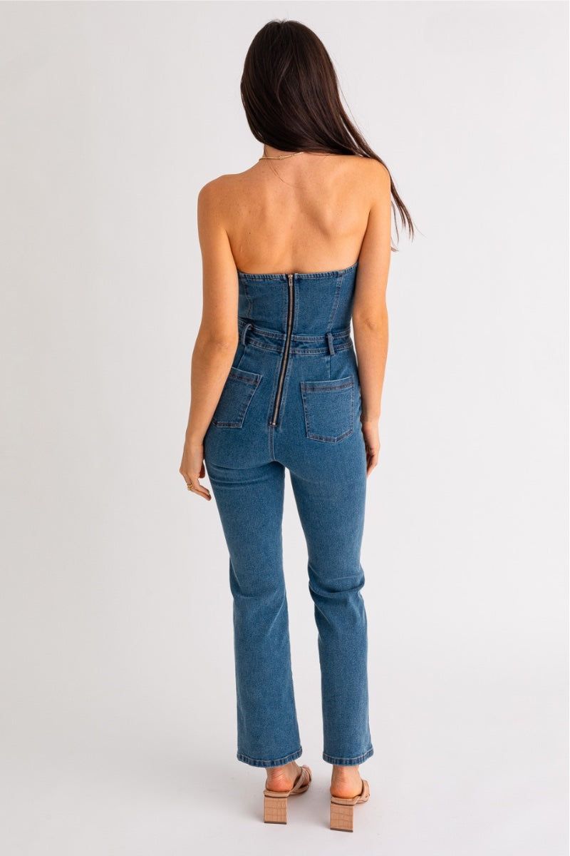 blue jean jumpsuit