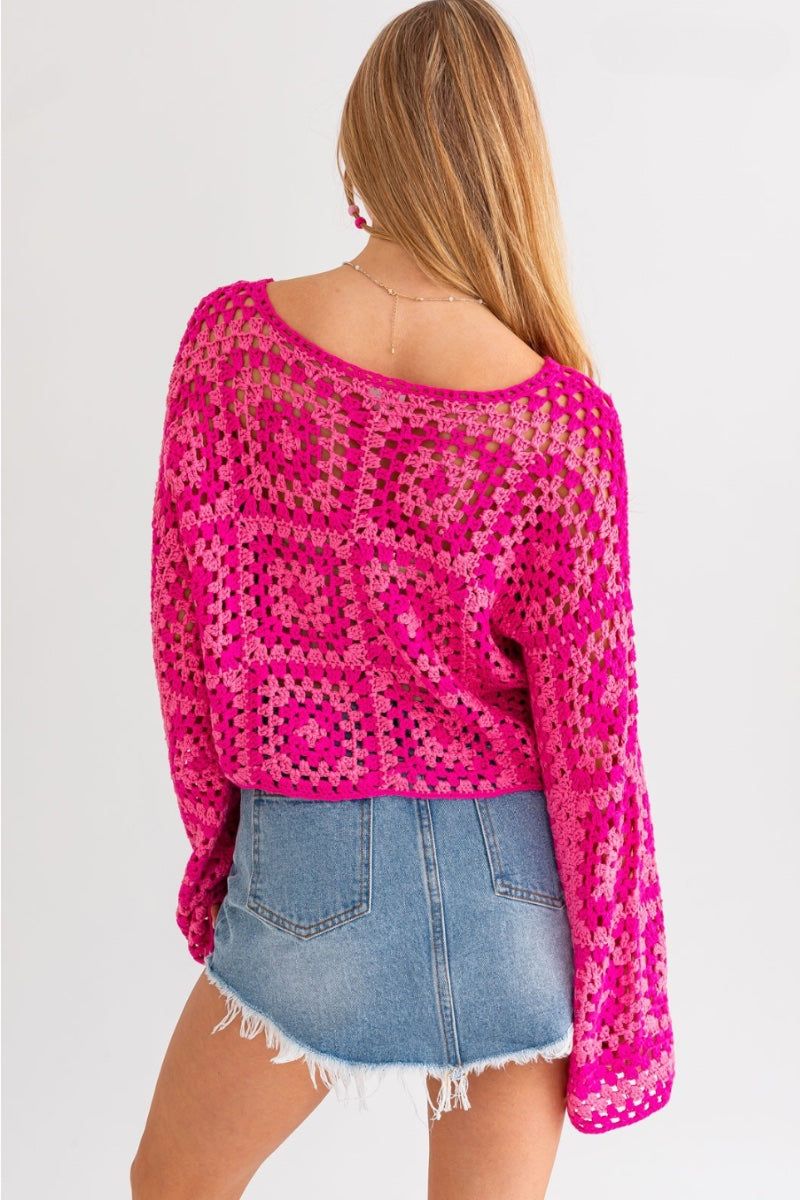 Long Sleeve Crochet Top